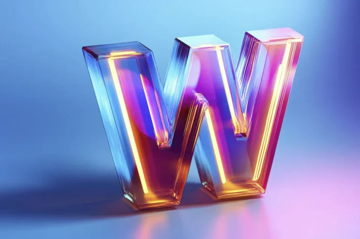 Trójwymiarowa litera W symbolizująca WordPress w erze sztucznej inteligencji